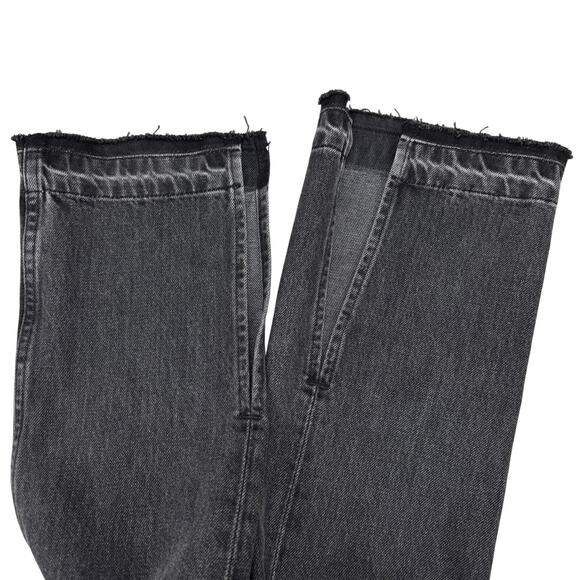 NWT EB DENIM Unraveled Two Jean High Rise Split Hem Straight Leg Jean 24 + FLAW - Picture 15 of 15